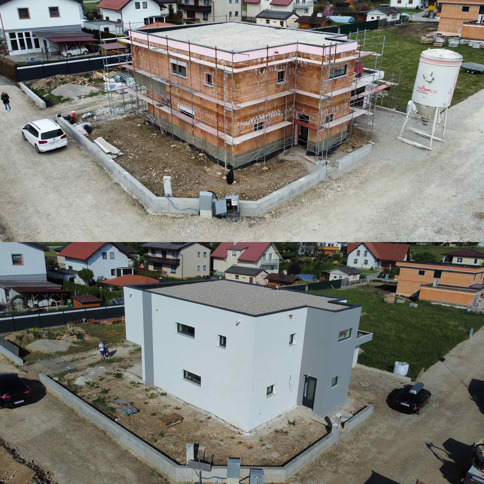 Bauprojekt von Home-Verputz: verputztes Wohnhaus mit Fassade und Vollwärmeschutz – Bild 32